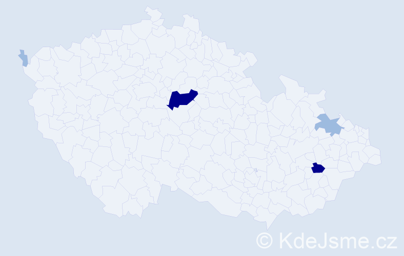 Příjmení: 'Dudlák', počet výskytů 10 v celé ČR