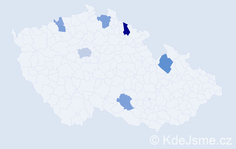 Příjmení: 'Baraníková', počet výskytů 21 v celé ČR