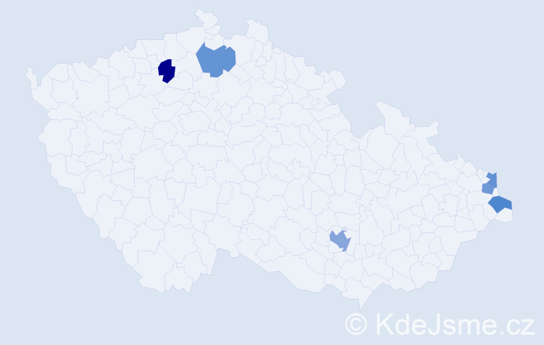 Příjmení: 'Messerschmidt', počet výskytů 7 v celé ČR