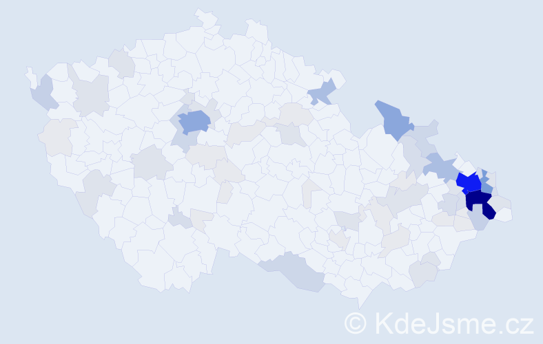 Příjmení: 'Gavlas', počet výskytů 255 v celé ČR