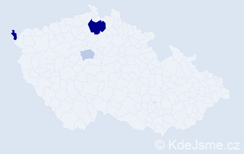 Příjmení: 'Ay', počet výskytů 9 v celé ČR