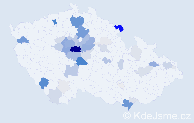 Příjmení: 'Čadil', počet výskytů 166 v celé ČR