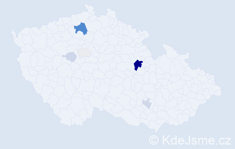 Příjmení: 'Vera', počet výskytů 22 v celé ČR