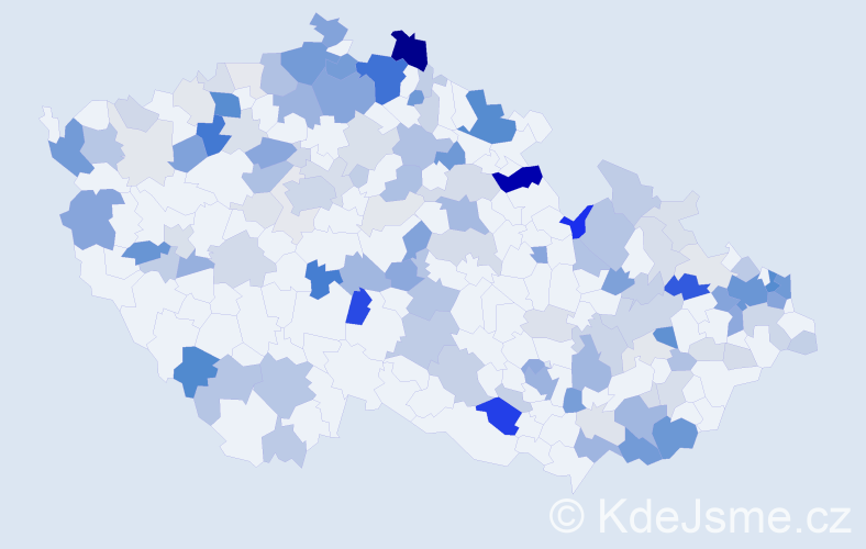Příjmení: 'Macko', počet výskytů 442 v celé ČR
