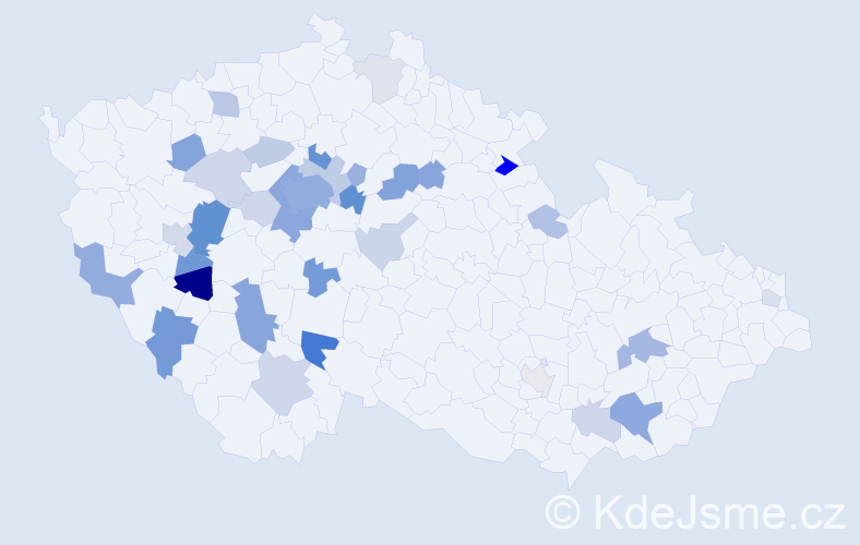 Příjmení: 'Kec', počet výskytů 95 v celé ČR
