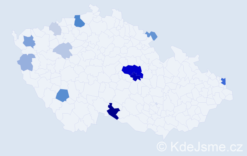 Příjmení: 'Fenešová', počet výskytů 39 v celé ČR