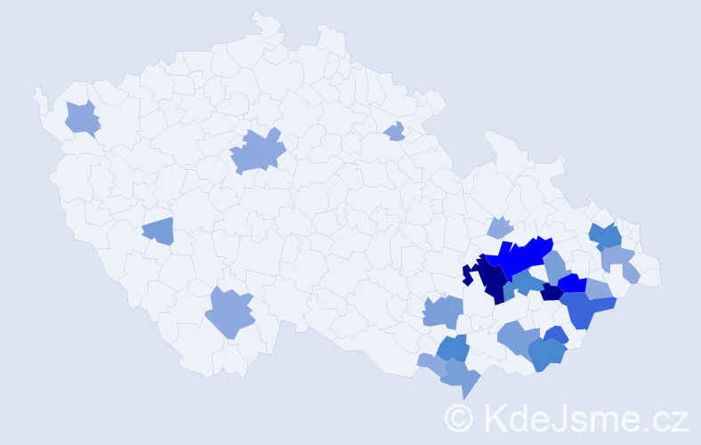 Příjmení: 'Idesová', počet výskytů 65 v celé ČR