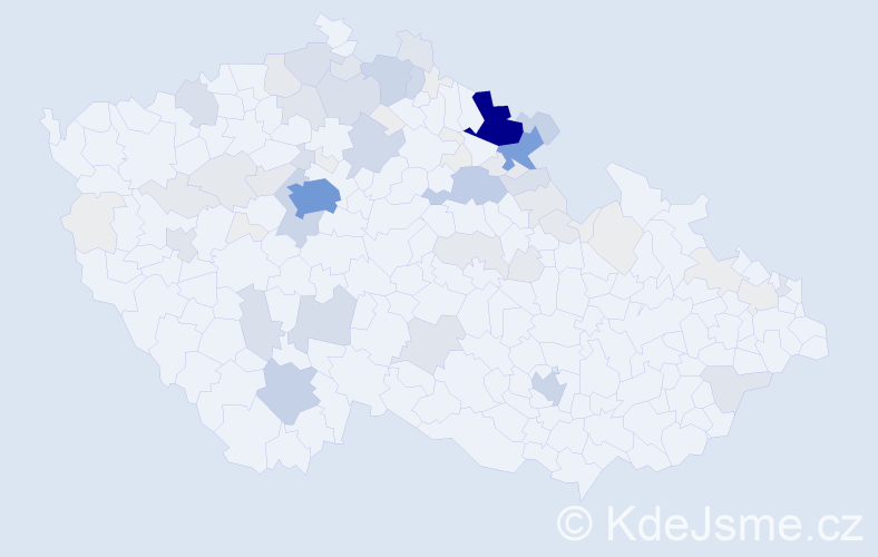 Příjmení: 'Kultová', počet výskytů 290 v celé ČR