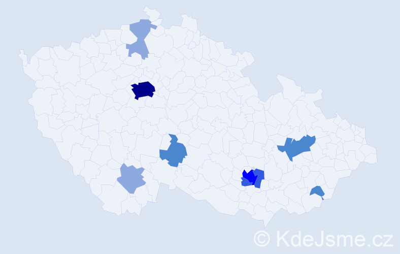 Příjmení: 'Lichková', počet výskytů 21 v celé ČR