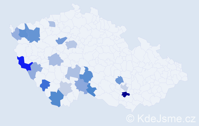 Příjmení: 'Mandelíčková', počet výskytů 39 v celé ČR