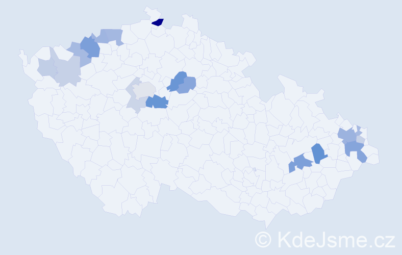 Příjmení: 'Kanisová', počet výskytů 37 v celé ČR