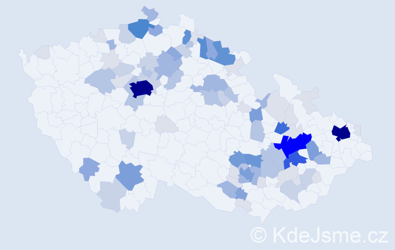 Příjmení: 'Mánková', počet výskytů 318 v celé ČR