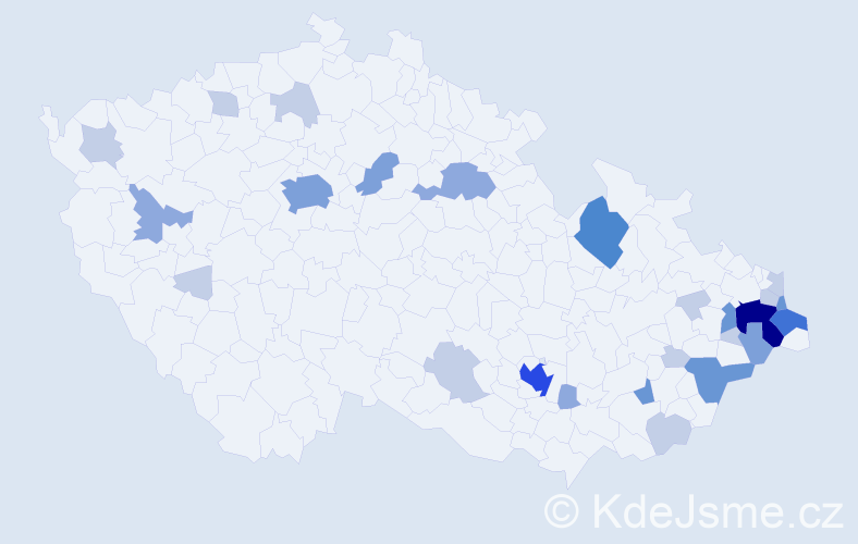 Příjmení: 'Gachová', počet výskytů 71 v celé ČR