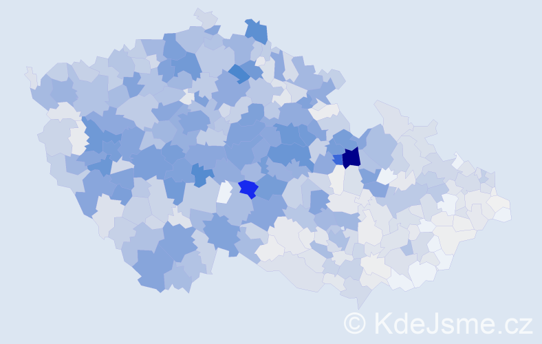 Příjmení: 'Beran', počet výskytů 4865 v celé ČR