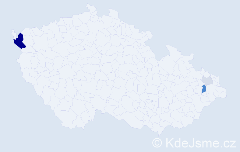 Příjmení: 'Bonn', počet výskytů 8 v celé ČR