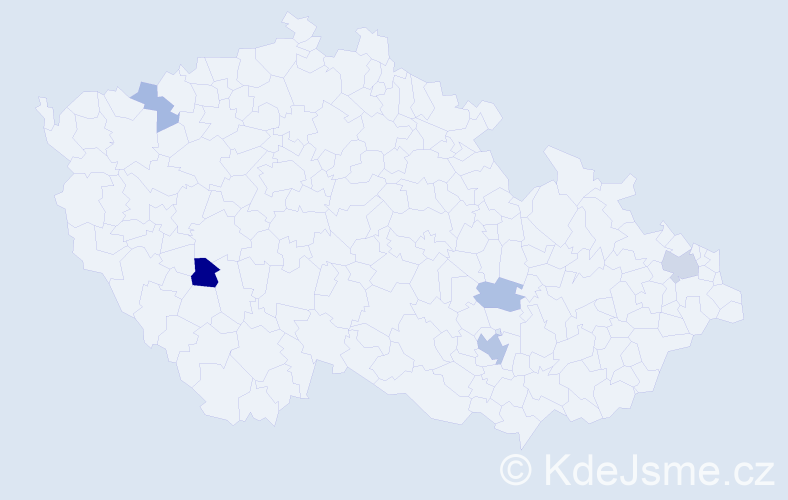 Příjmení: 'Hausková', počet výskytů 10 v celé ČR