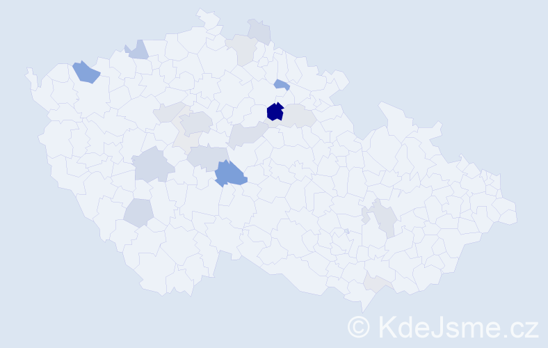 Příjmení: 'Vršťala', počet výskytů 65 v celé ČR