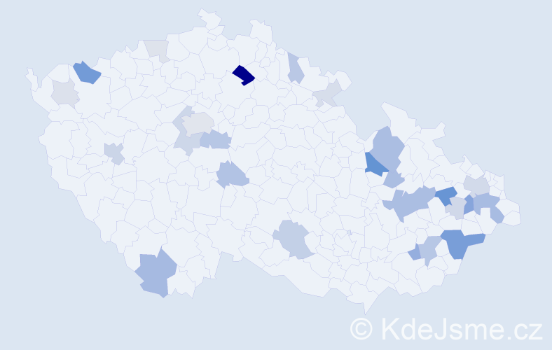 Příjmení: 'Jakob', počet výskytů 69 v celé ČR