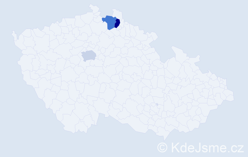 Příjmení: 'Čuttová', počet výskytů 3 v celé ČR