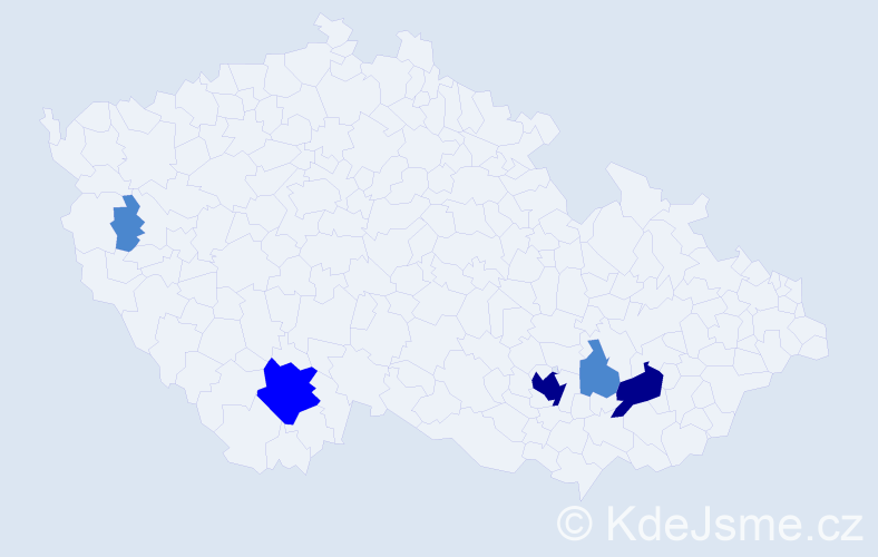 Příjmení: 'Hemmel', počet výskytů 10 v celé ČR