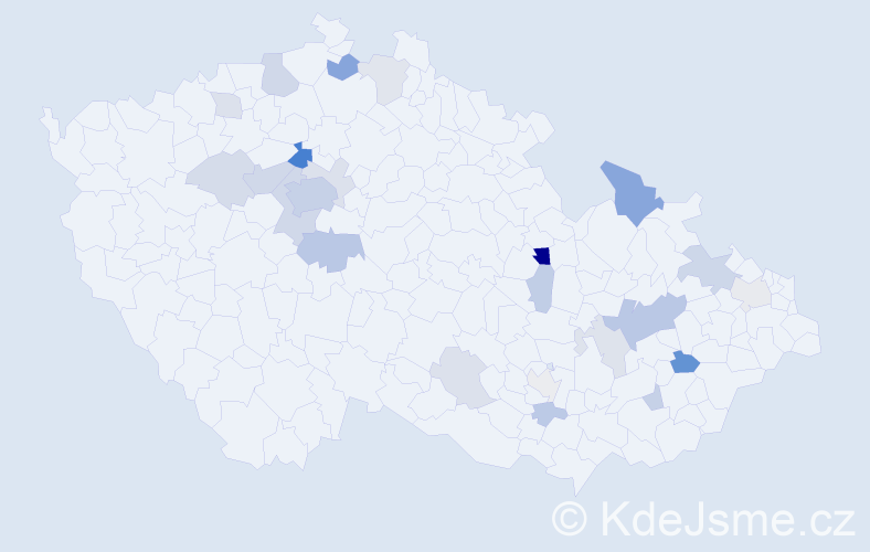 Příjmení: 'Hildebrandová', počet výskytů 62 v celé ČR