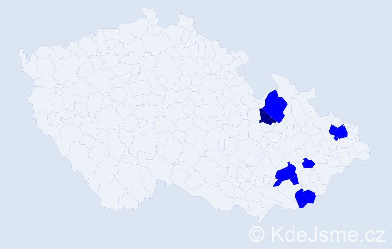 Příjmení: 'Sangetová', počet výskytů 8 v celé ČR