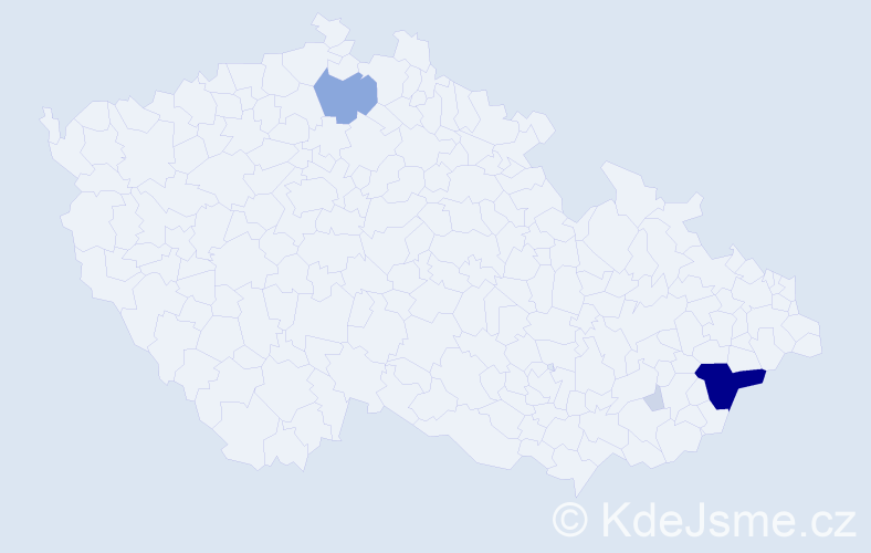 Příjmení: 'Řičičář', počet výskytů 18 v celé ČR