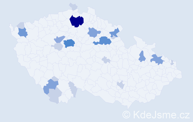 Příjmení: 'Sztojková', počet výskytů 55 v celé ČR