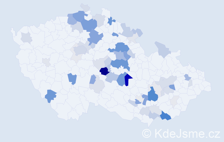 Příjmení: 'Lankaš', počet výskytů 215 v celé ČR