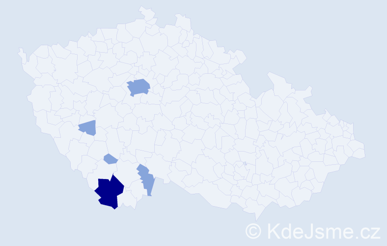 Příjmení: 'Decarli', počet výskytů 25 v celé ČR