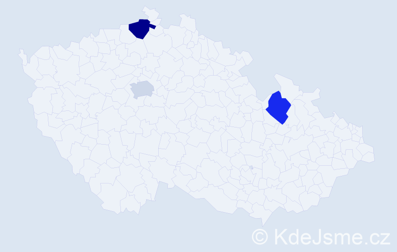 Příjmení: 'Tym', počet výskytů 7 v celé ČR