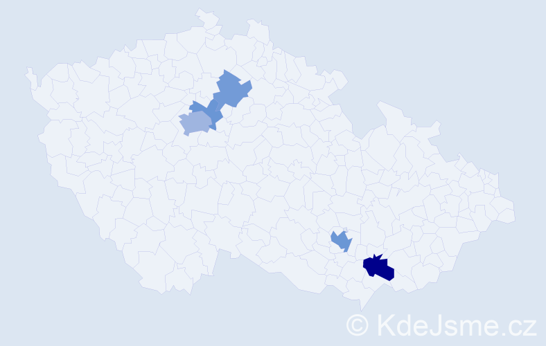 Příjmení: 'Zimin', počet výskytů 11 v celé ČR