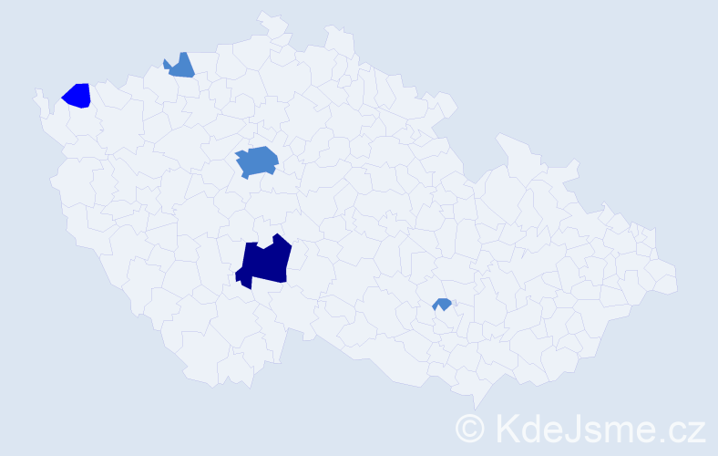 Příjmení: 'Kajdová', počet výskytů 8 v celé ČR