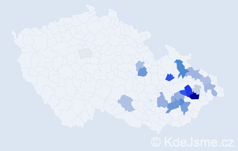 Příjmení: 'Čepica', počet výskytů 61 v celé ČR