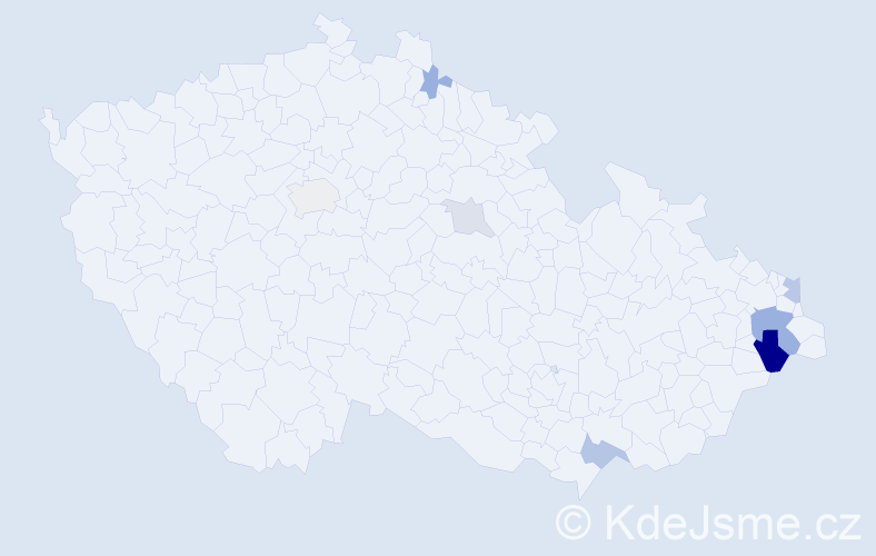 Příjmení: 'Koribanič', počet výskytů 17 v celé ČR