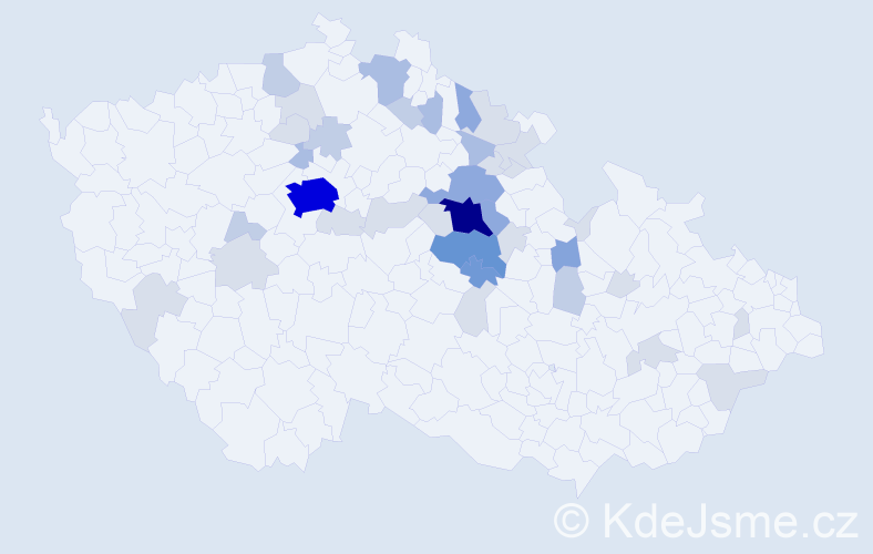 Příjmení: 'Venzarová', počet výskytů 111 v celé ČR