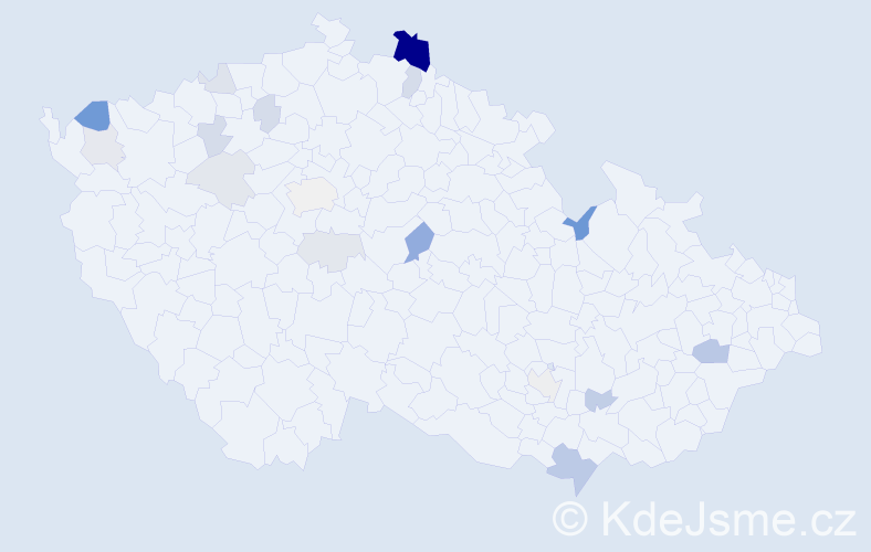 Příjmení: 'Zrubec', počet výskytů 43 v celé ČR