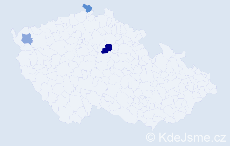 Příjmení: 'Csicsay', počet výskytů 4 v celé ČR