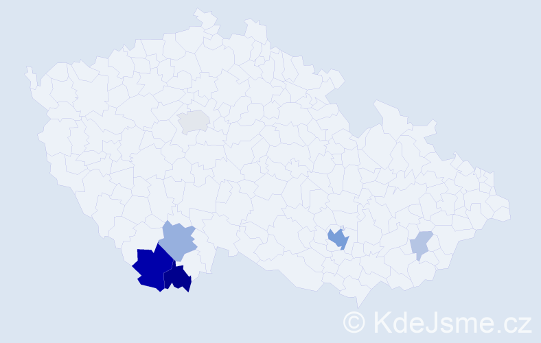 Příjmení: 'Seltsamová', počet výskytů 18 v celé ČR