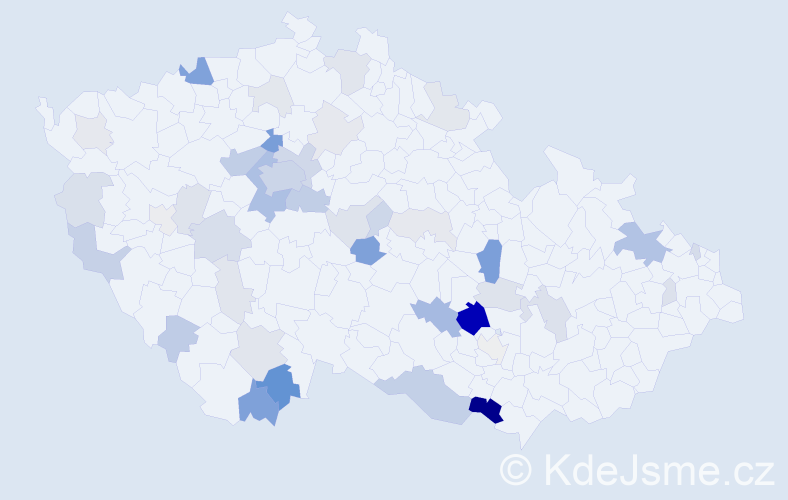 Příjmení: 'Bahenská', počet výskytů 138 v celé ČR