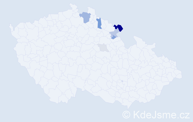 Příjmení: 'Bůnová', počet výskytů 16 v celé ČR