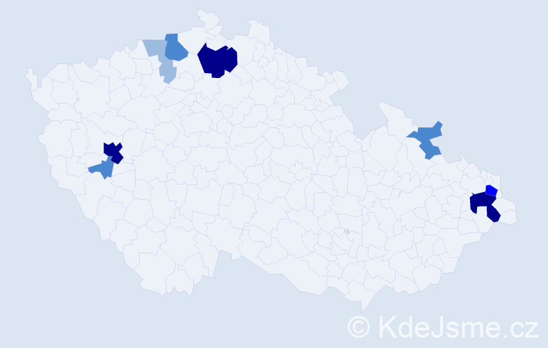 Příjmení: 'Křešová', počet výskytů 23 v celé ČR