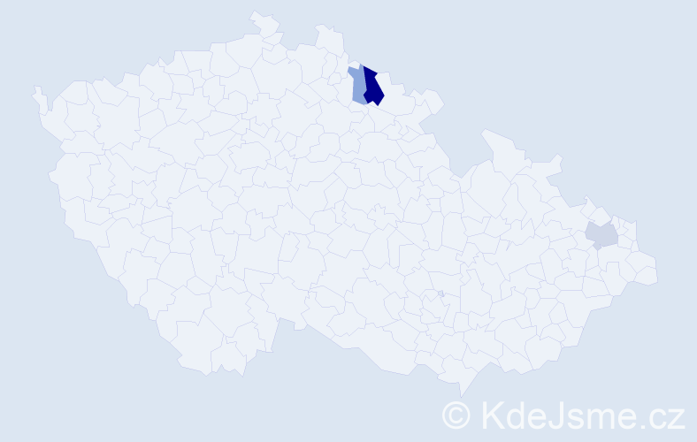 Příjmení: 'Kuh', počet výskytů 10 v celé ČR