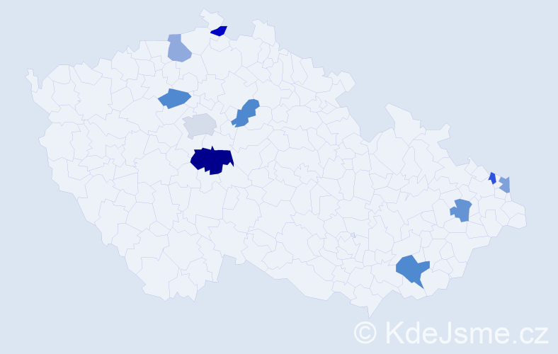 Příjmení: 'Kukurová', počet výskytů 14 v celé ČR