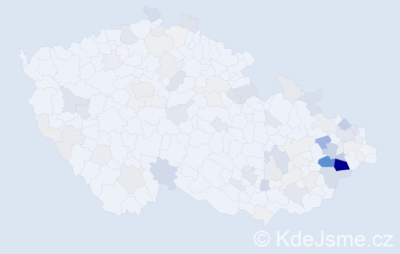 Příjmení: 'Kolečková', počet výskytů 291 v celé ČR