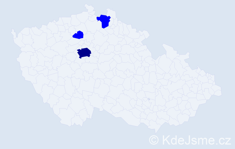 Příjmení: 'Kozakevych', počet výskytů 4 v celé ČR