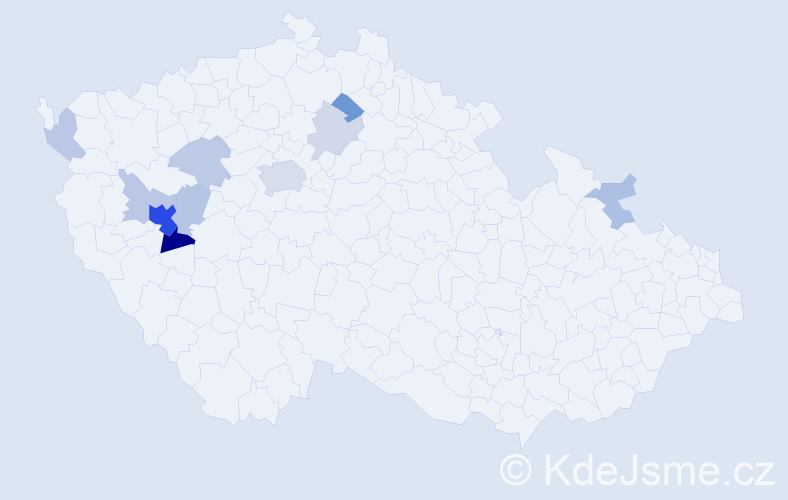 Příjmení: 'Hofrajtrová', počet výskytů 29 v celé ČR