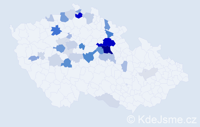 Příjmení: 'Salavec', počet výskytů 106 v celé ČR