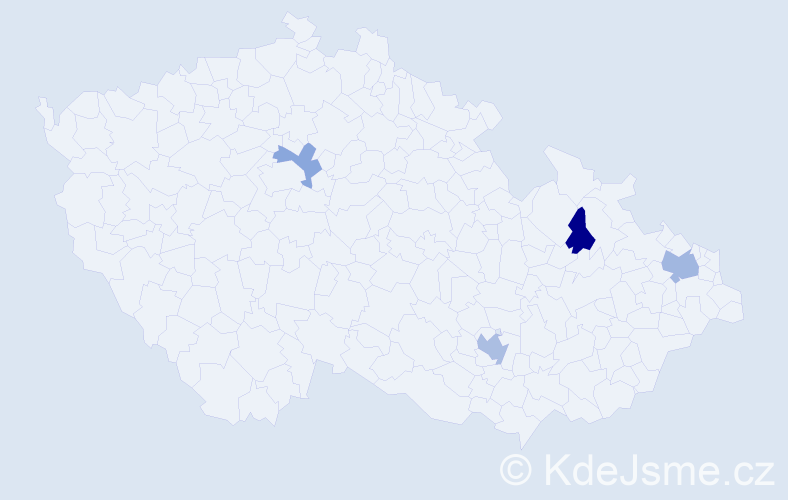 Příjmení: 'Field', počet výskytů 6 v celé ČR