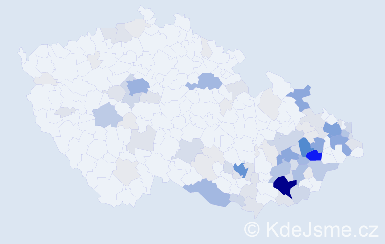 Příjmení: 'Tvrdoň', počet výskytů 367 v celé ČR
